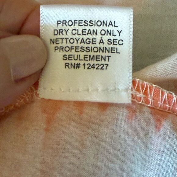 MISA Los Angeles Woman’s Hand Dyed Lilian Dress in Coral Tie Dye. Size Medium. - Picture 9 of 10